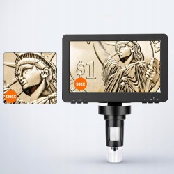 Zosudull 1200x 12 MP 7'' HD digital microscope with remote control and LED lighting