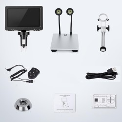 Zosudull 1200x 12 MP 7'' HD digital microscope with remote control and LED lighting