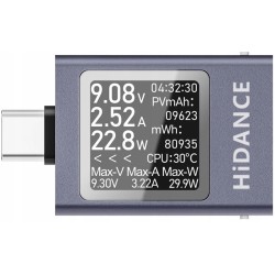 Tester miernik gniazda USB-C woltomierz amperomierz 4,5-50V 0-12A HiDANCE