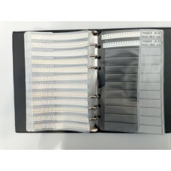 Book of 0402 1-5% SMD resistors, 8,500 pieces, 170 values, 0–10 MΩ