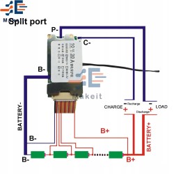 Moduł BMS 10s 30A do ogniw 18650 36V 42V czujnik temperatury