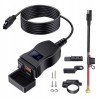 Ładowarka motocyklowa USB QC3.0 & USB-C z woltomierzem LED wodoodporna