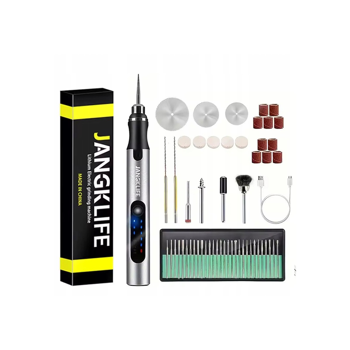 Mini cordless precision router, drill and grinder + 56 accessories