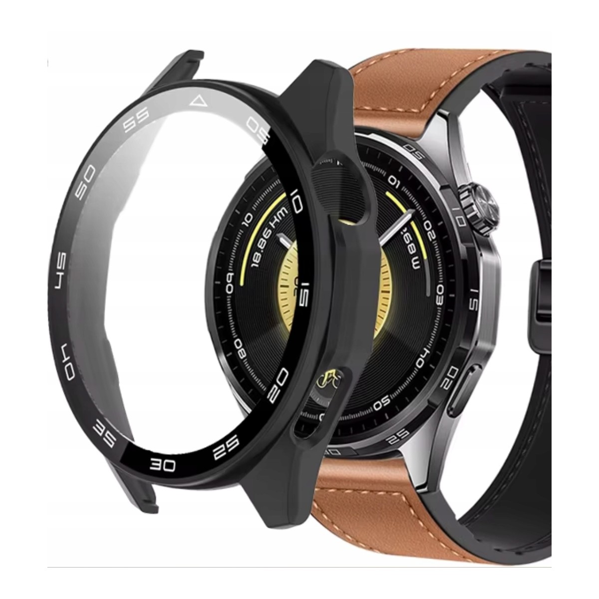 Protective Case + Built-in Screen Protector 2-in-1 for Huawei Watch GT 6 46mm in Matt Black