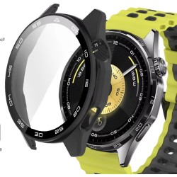 Etui Ochronne + wbudowane SZKŁO 2w1 do Huawei Watch GT 6 46mm I CZARNY MAT