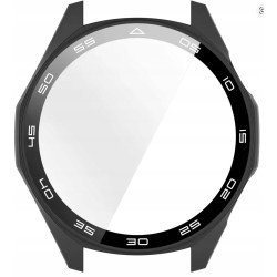 Etui Ochronne + wbudowane SZKŁO 2w1 do Huawei Watch GT 6 46mm I CZARNY MAT