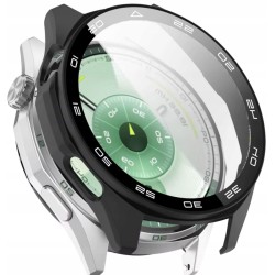 Etui Ochronne + wbudowane SZKŁO 2w1 do Huawei Watch GT 6 46mm I CZARNY MAT