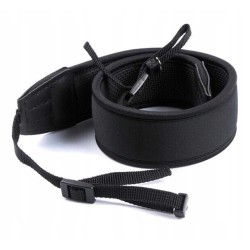 Flexible neoprene strap for a camera or binoculars – black