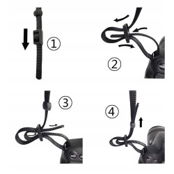 Flexible neoprene strap for a camera or binoculars – black
