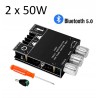 2 x 50W stereo amplifier with bass and treble controls and Bluetooth