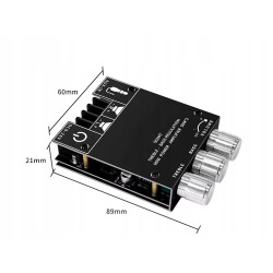 2 x 50W stereo amplifier with bass and treble controls and Bluetooth