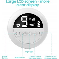 Electric nasal aspirator for babies, quiet, 3 tips, music, 9 positions.