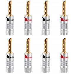 BFA Nakamichi HQ banana speaker plugs, 8 pieces, 4 pairs