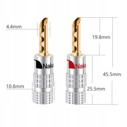 BFA Nakamichi HQ banana speaker plugs, 8 pieces, 4 pairs