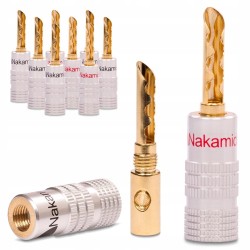 Wtyki głośnikowe bananowe BFA Nakamichi HQ 8 szt 4 pary