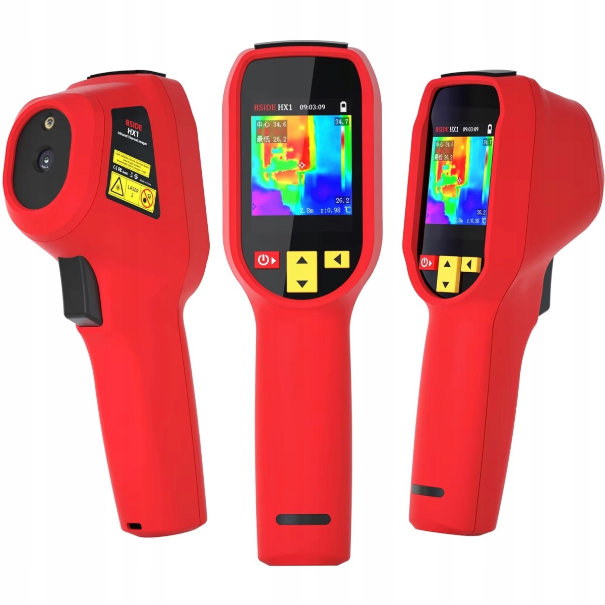 HX1 thermal imaging camera, IR resolution 240x240, -20 to 550°C, 25 Hz, pyrometer
