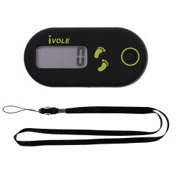 3D Active Step Counter, black, with display, battery + cord
